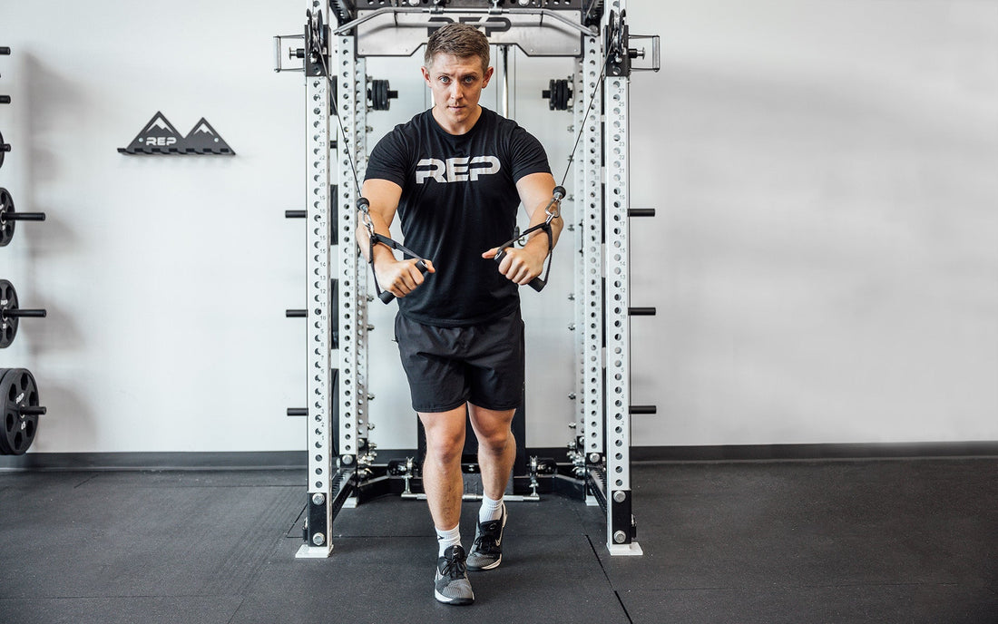 Lifter using D-handles on cable machine
