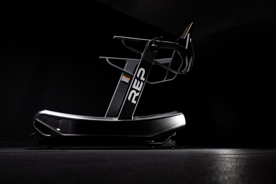 Side view of the Strive™ Curved Treadmill.